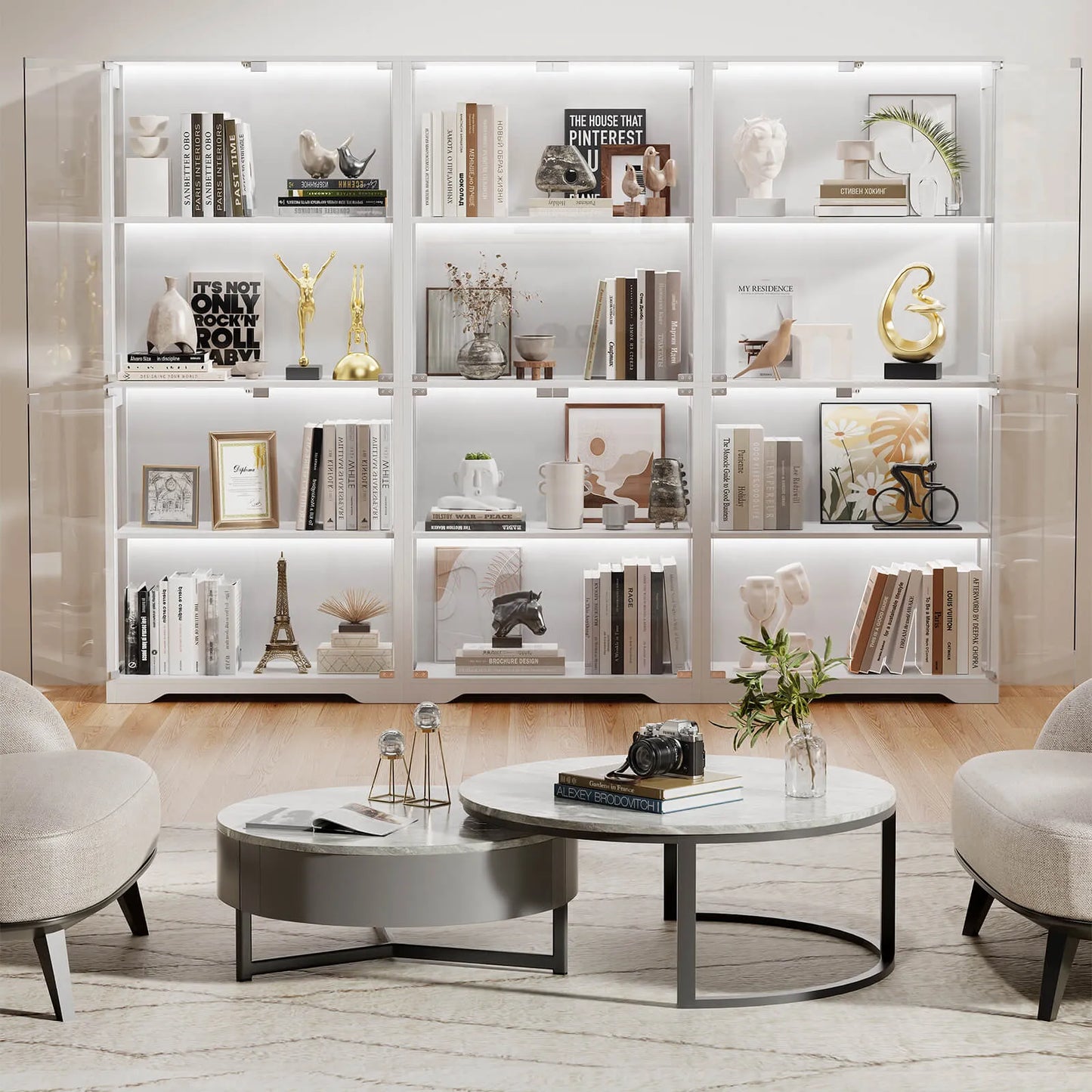 BROTTAR® Curio Cabinet with Motion Sensor-White