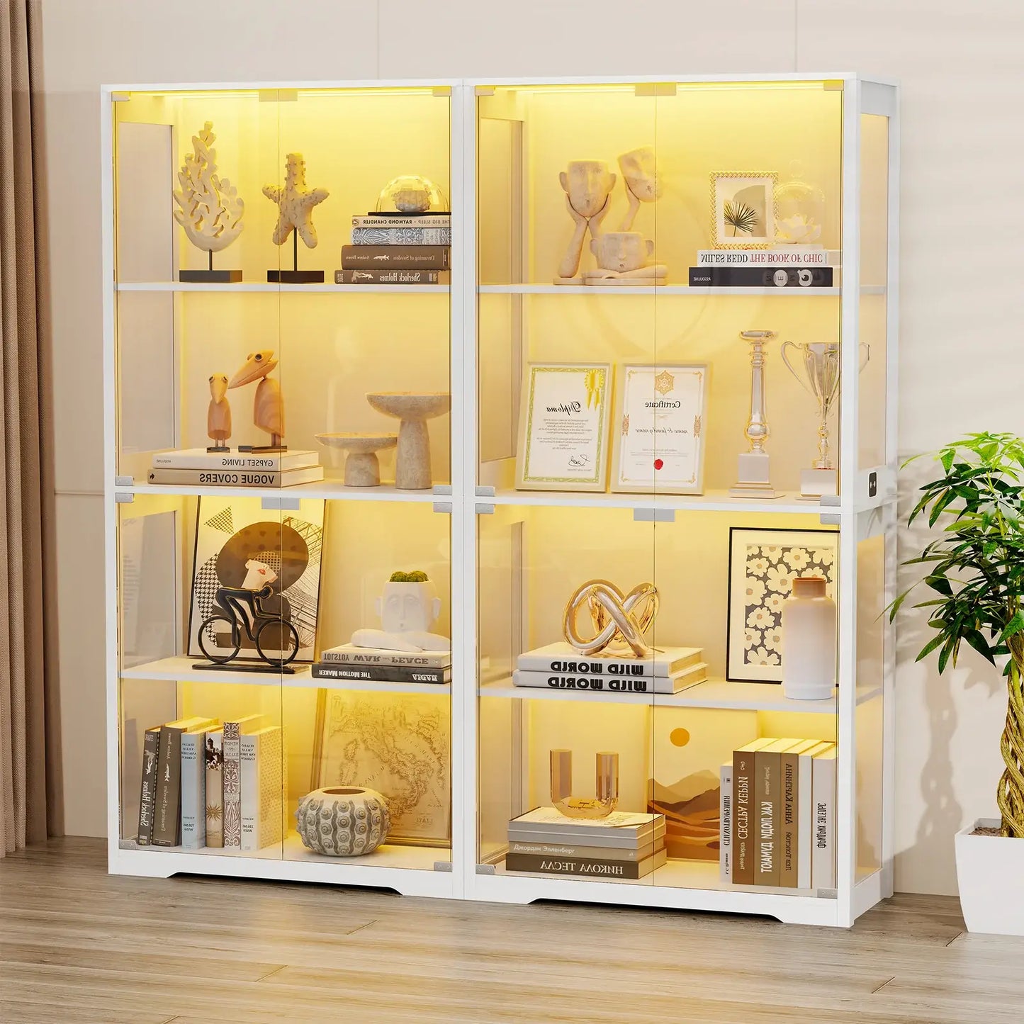 BROTTAR® Curio Cabinet with Motion Sensor-White