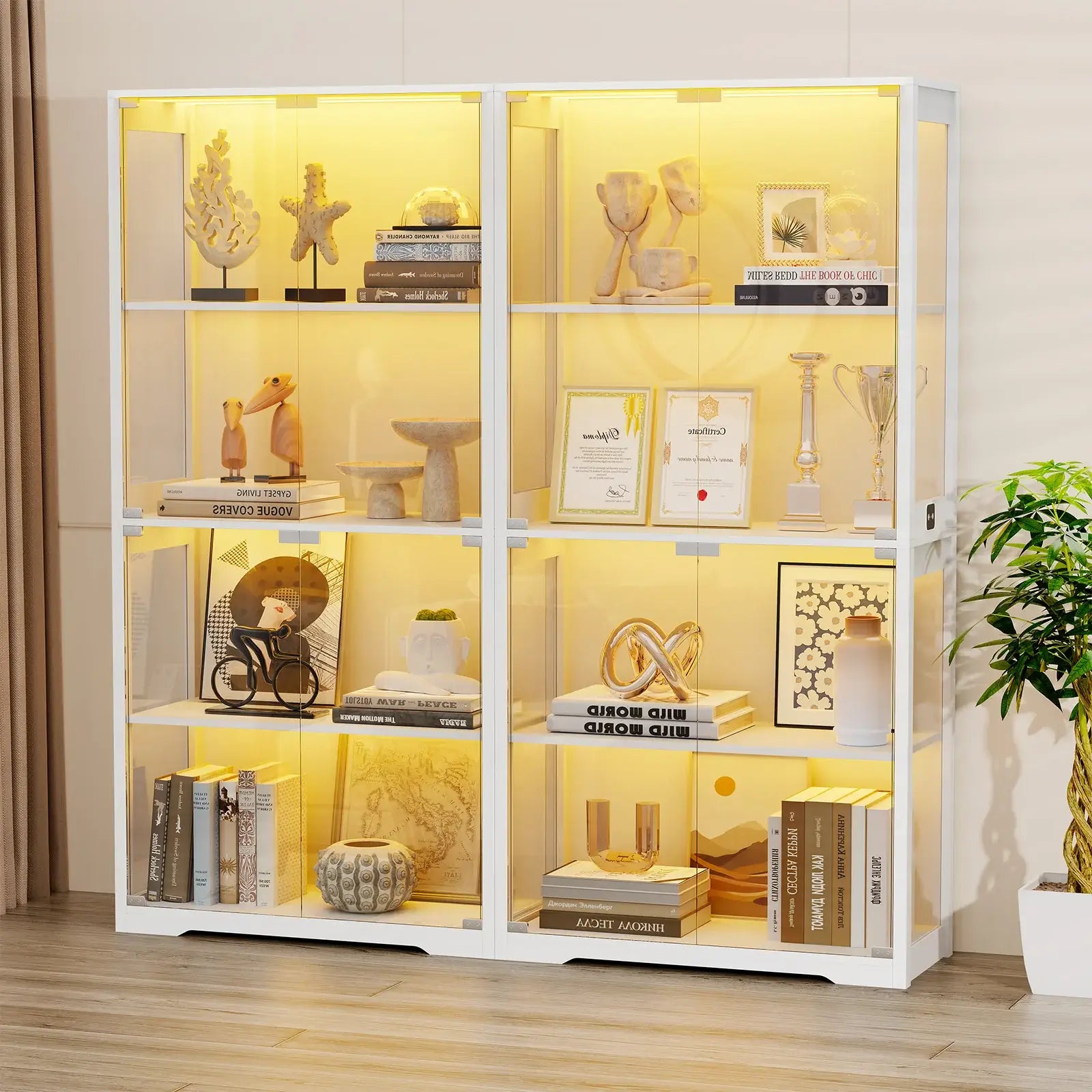 BROTTAR® Curio Cabinet with Motion Sensor-White