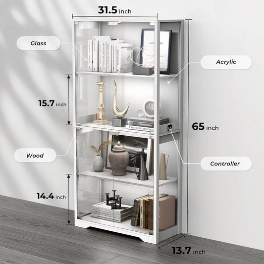 BROTTAR® Curio Cabinet with Motion Sensor-White