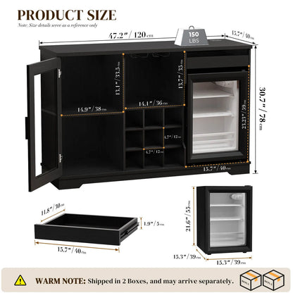 BROTTAR® 47″ All-in-One Wine & Coffee Bar Cabinet